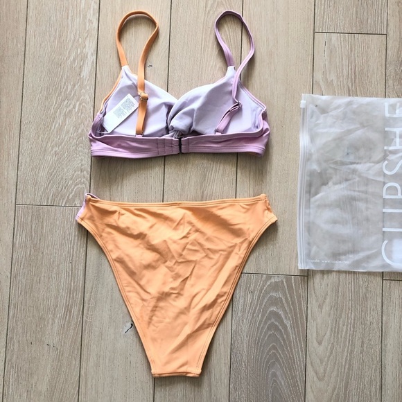 NWT Cupshe Spring Macaron Twist Shape Bralette & V Front Hipster Set Size S - Picture 4 of 12
